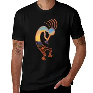 Southwest Dancing Kokopelli Mens T Shirts Cotton Short Sleeve T-Shirt Crew Neck Tees Casual Shirt