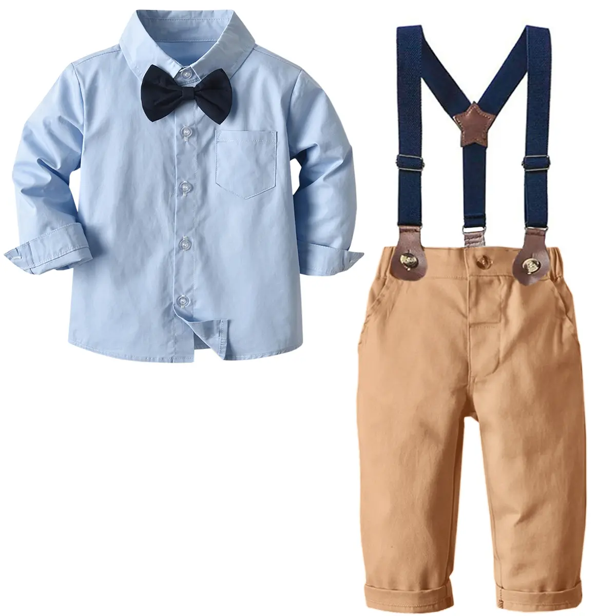 Baby Boy Formal Dress Set, Baby Boy Formal Occasion Celebration, Wedding, Baptism Clothing Set suspender pant
