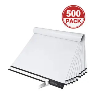 500 Pack Poly Mailers 14.5x19 Inch Bulk Shipping Bags for Clothes, Strong Self Adhesive Shipping Envelopes for Small Business,Waterproof Packaging Mailers Poly Bags for Shipping Mailing Bags White