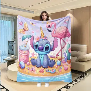 Stitch Girl Dream Blanket, Soft Flannel Throw, Creative Digital Print, Perfect Gift for Thanksgiving & Christmas, Multi-Purpose Blanket