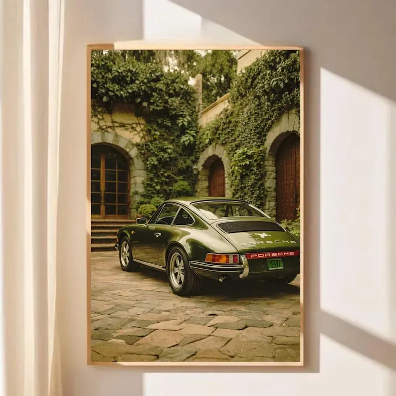 Forest Green Porsche 911 Poster - No Frame Forest Green Porsche 911 Poster - No Frame