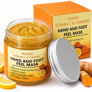 Vitamin C & Turmeric Peel-off Mask, Deep Moisturizing Hand & Foot Mask, Brightening & Hydrating Hand & Foot Care Mask for Women & Men, Foot Exfoliating Mask mothersdaygift Summer Vibes