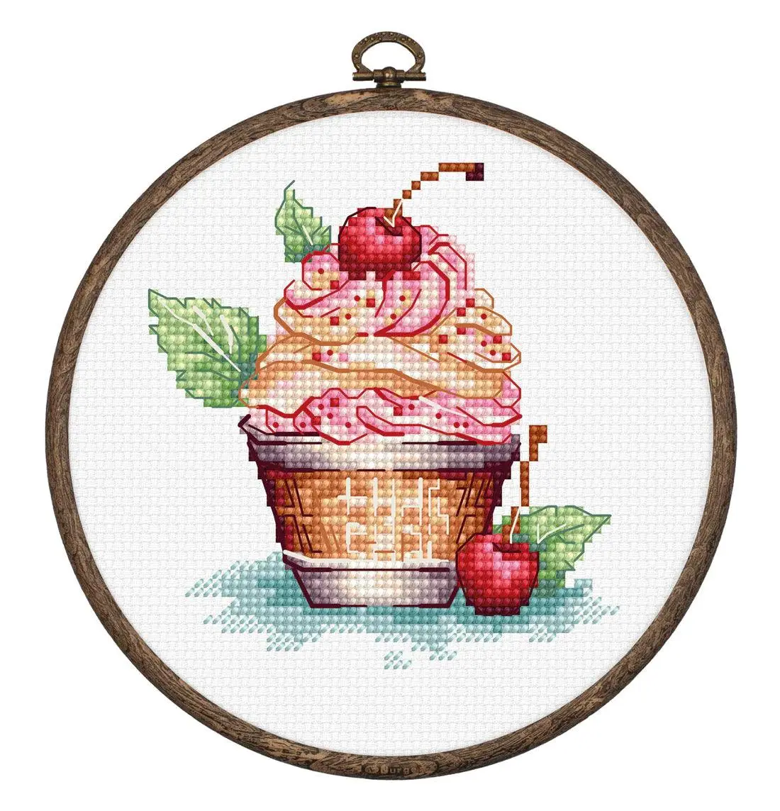 Cherry Ice Cream Counted Cross-Stitch Kit by Luca-S BC104L