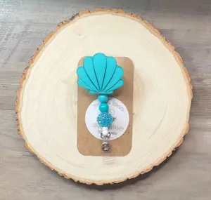 Seashell badge reel, Teal Seashell badge reel, Custom Badge Reel, Nurse Badge Reel, Teacher Badge Reel, Badge reels