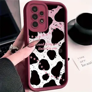 A Fashionable Cow Star Pattern Phone Case, TPU Shockproof Full Protection Case, Suitable for Samsung S21/22/23/24/25/NOTE20 PLUS ULTRA FE A13/14/15/16/17/33/34/35/36/52/53/54, Ideal Gift for Friends and Family, T354
