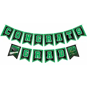 Green Graduation Banner - Green Graduation Party Decorations