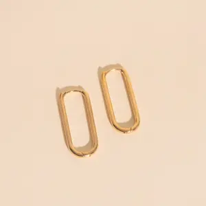 Titanium Thinny Rectangle Rounded Huggie Hoop Earrings - FeatherTUFF™