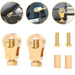 Cable Clamp Battery Clip Car Battery Positive Negative Pure Copper Terminal Wire 1 Pair