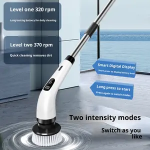 Electric Spin Scrubber, Cordless Cleaning Brush Scrubber for Home, 8 Replaceable Brush Heads-90Mins Work Time, 3 Adjustable Size, 2 Speeds for Bathroom Shower Bathtub Glass Car