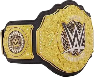 Adult Size World Heavyweight Championship Belt Heavyweight Championship Wrestling Replica Title 2mm - Unique Wear Universal Championship Belt - Adult Size Champions Belt - Adjustable Strap - Black/Gold