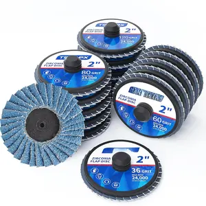 20 count Flap Discs Set, 2" Zirconia Roll Lock   Sanding Disc Sandpaper Wheels Grit 36/60/80/120, Flap Wheel for  & Metal Sanding