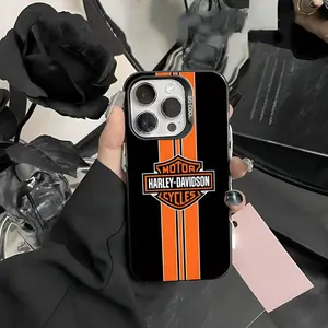 Harley Davidson Motorcycle Logo Phone Case Matte Colored Silver For iPhone 16 17 15 14 13 12 11 Pro Max Plus XS X Protective Shockproof Hard Cover Protector