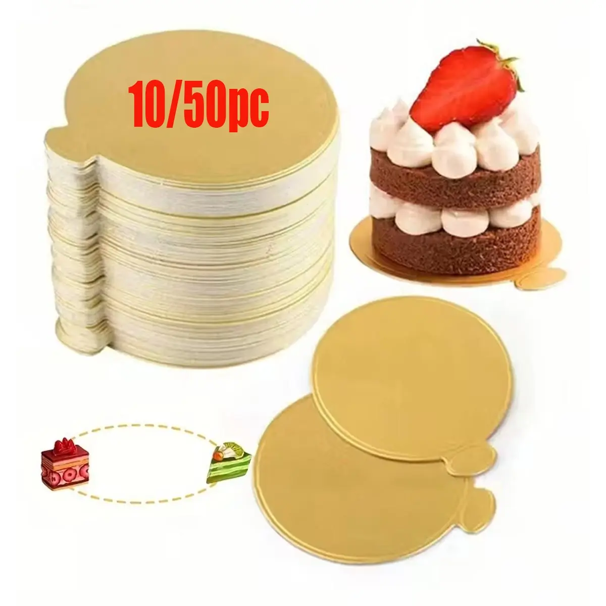 10/50pcs Disposable Mini Cake Stand Holders, Party Cake Stand, Cake Decoration, Party Dessert Stand, Ideal for Weddings Birthdays Cupcakes Mousse Displays, Bulk Pack for Bakers & Events