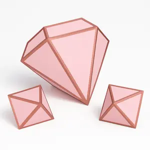 Blush Rose Gold Diamond Table Centerpiece Set, 3D Decorations for Weddings