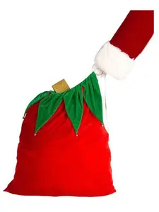 Velvet Santa Bag with bells