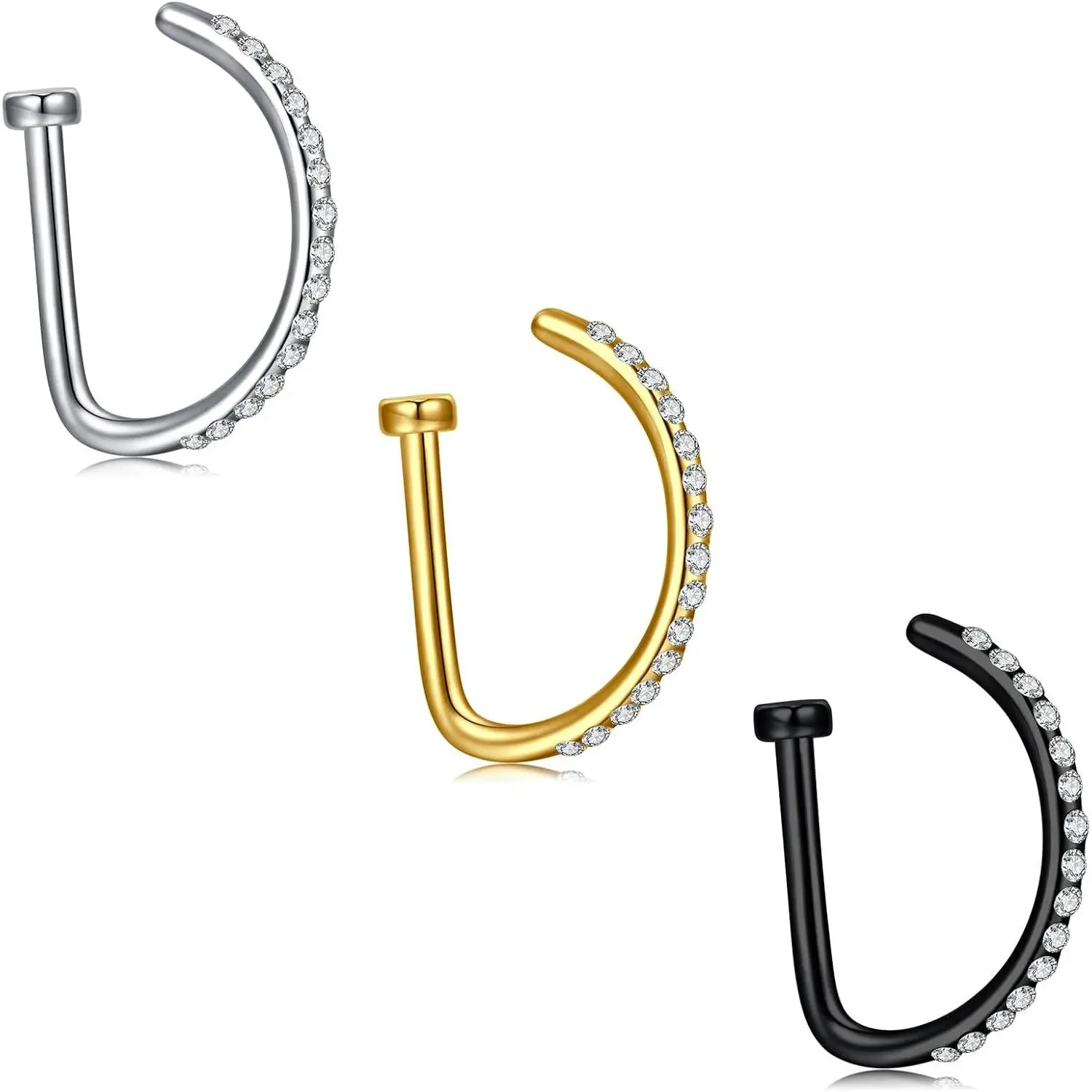 Clip   Nose Rings -  Septum & Stud Nose Piercings for Women