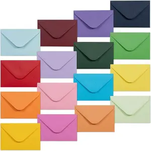 Card Envelopes - 160-Count Mini Envelopes, Paper Business Card Envelopes, Bulk  Envelope Pockets, 16 Colors, 4 x 2.7 Inches