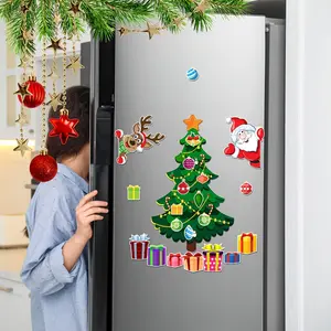 Christmas Refrigerator Magnets Set, Magnetic Stickers for Fridge & Garage Decoration, Holiday Atmosphere Decorations, Magnetic Item, 1 Pack