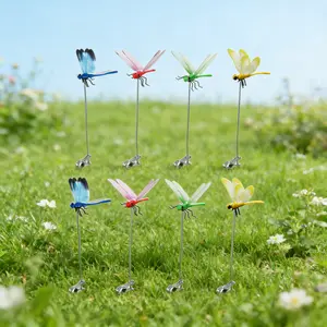 8PCS - Dragonfly Ornament for Garden Decor - Realistic Insect Stakes for Patio, Plants & Hat Decoration