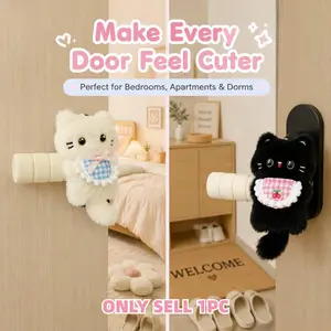 Cute Black and White Cat Doorknob Protector, anti-collision doorknob cover. Adorable cat shape with soft touch, universal fit for all kinds of doorknobs. Warm keeping in winter and sweat-proof in summer, lovely doorknob decoration made of soft material.
