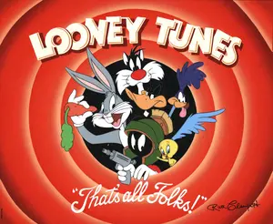 Looney Tunes Warner Brothers Limited Edition Giclee Canvas Print of 100 Signed by Ruth Clampett "That's All Folks"
