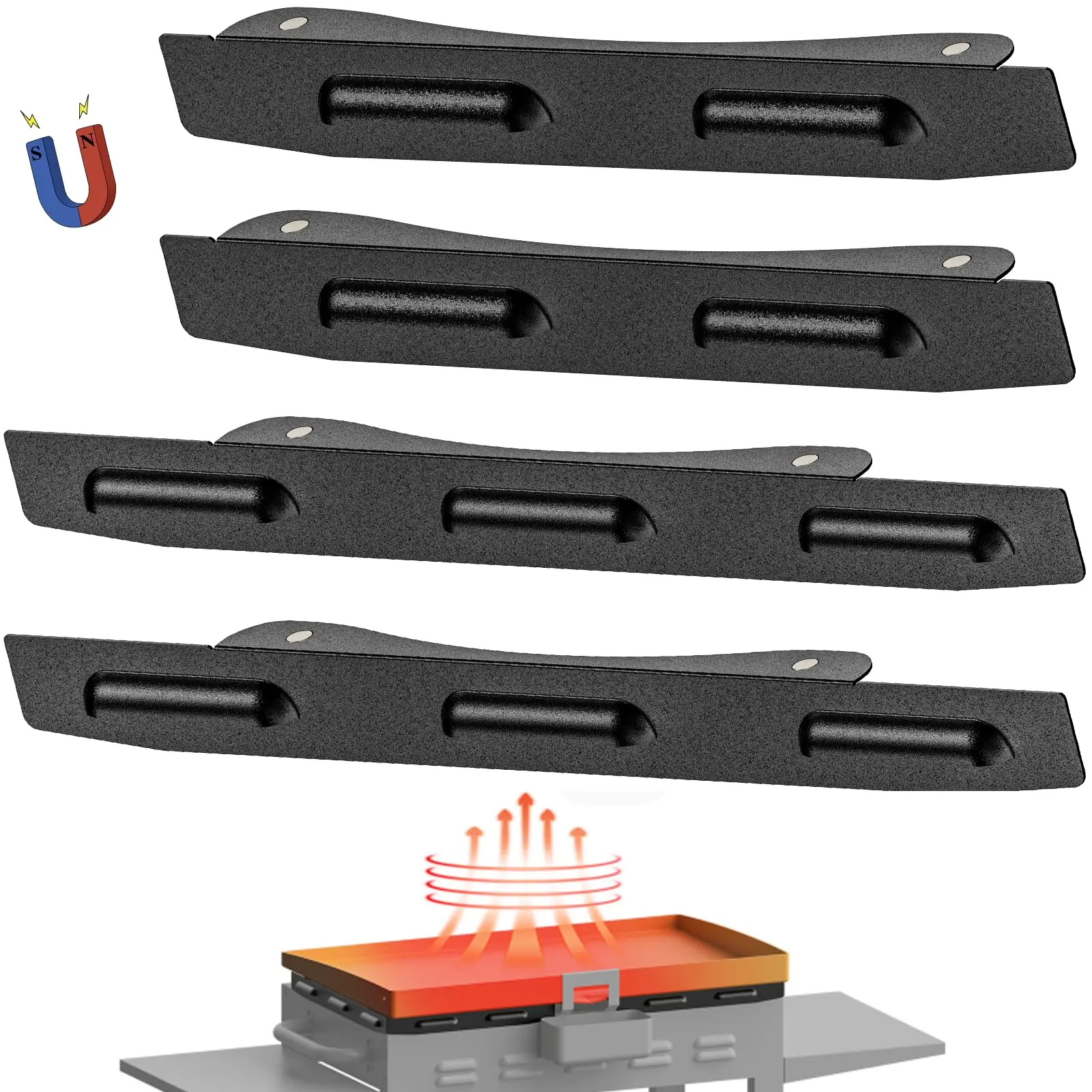 Upgraded Magnetic Wind Guards For 36" Blackstone Griddle  Grill Accessories And Camping Stainless Steel Screens Protect Hold Heat Save Gas Compatible With Hood