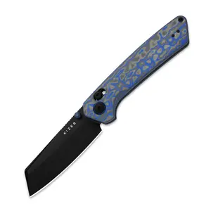 Kizer Madrac Blue Micarta Handle Black Nitro-V V3693A4