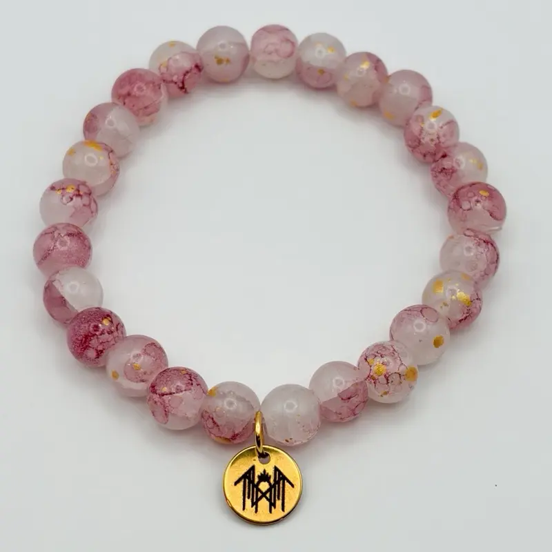Arcadia inspired bead bracelet stack with Sleep Token sigil charm