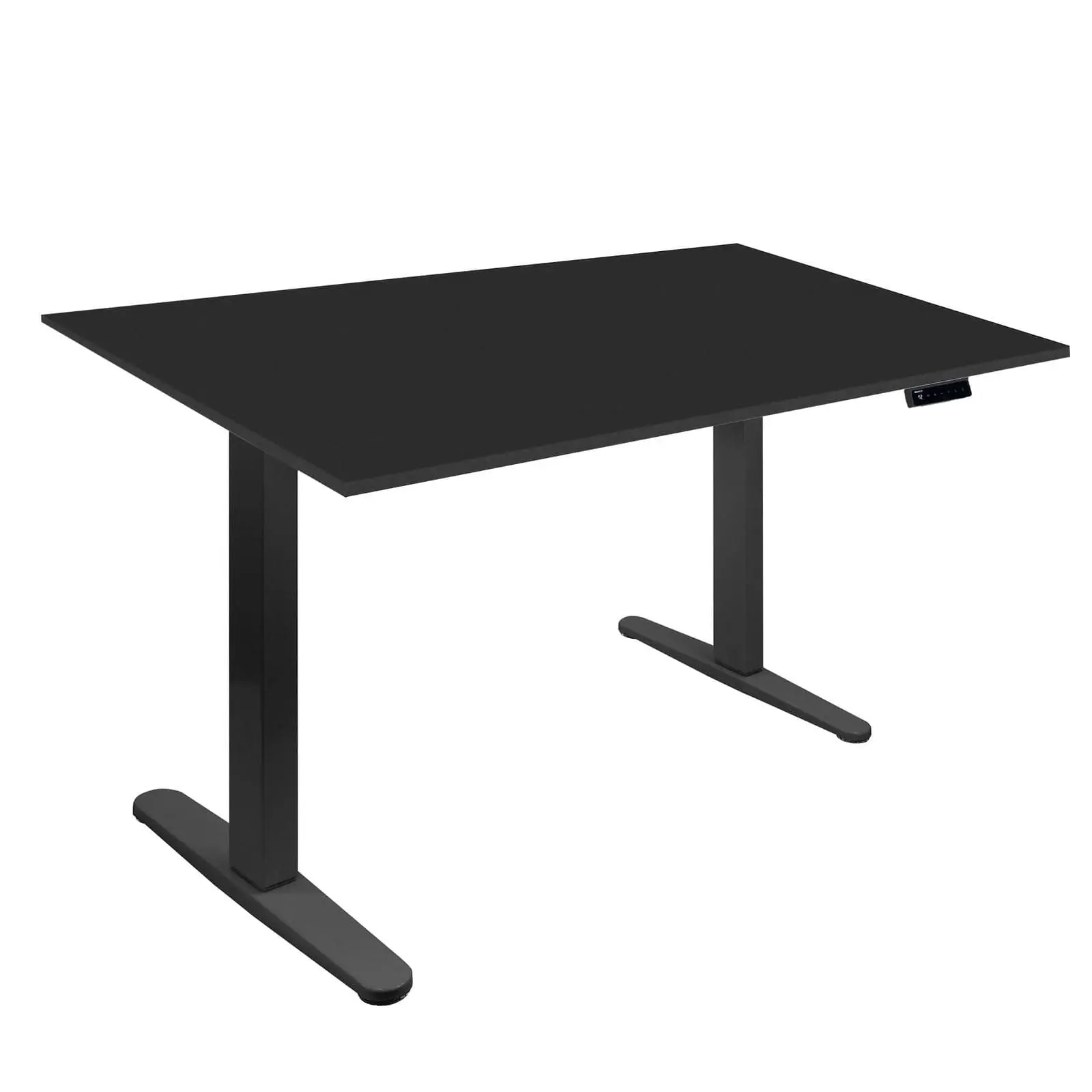 Mount-It! Ergonomic Sit Stand Computer Desk - 55" Rectangular Tabletop, Black Base, Single Motor, 2-Stage Legs, 29.3"-47.5" Height Adjustable, 0.8"/s Smooth Lift, ANSI/BIFMA Tested Adjustable Work Table for Office Commercial Furniture