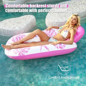 Pool Lounge Float- Pool Float Lounge Raft Floaties Water Floating Recliner Chair with Cup Holders Footrest Swimming Floats
