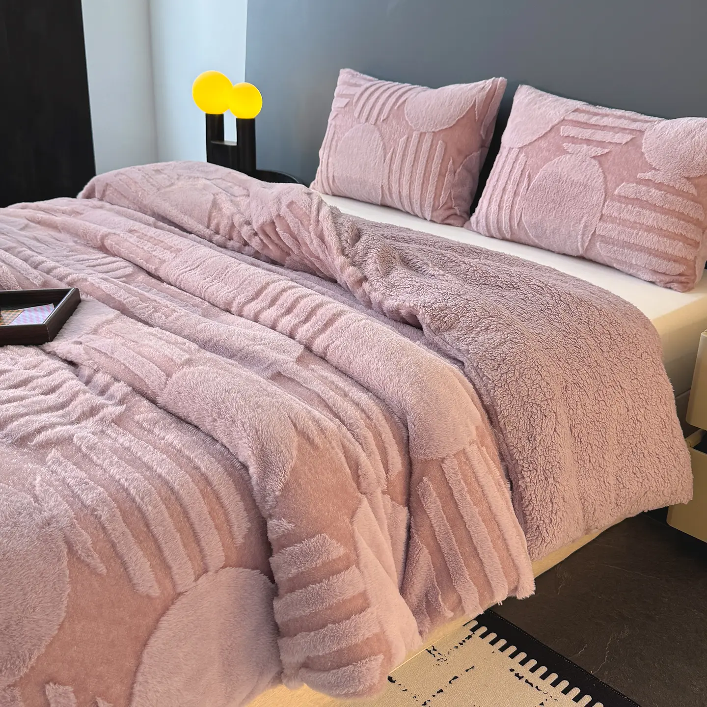 Fashion Circle Texture Blanket, Fall Winter Essential, Double Layer Thickened, Temperature Lock Warm, Multiple Colors, Cozy Textured Blanket, Fluffy Blanket, Cozy Blanket