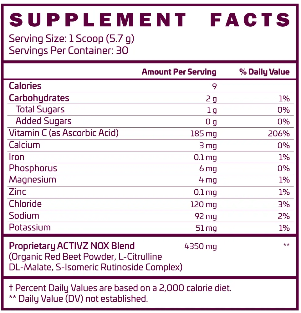ACTIVZ NitroxPro Powdered Drink Mix with Beetroot L-citrulline