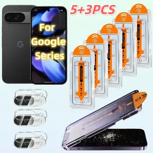 [5+3] Google Pixel Series Screen Protector & Camera Lens Film Set, 9h Hardness Anti-Scratch, Dust-Free Bubble-Free Installation