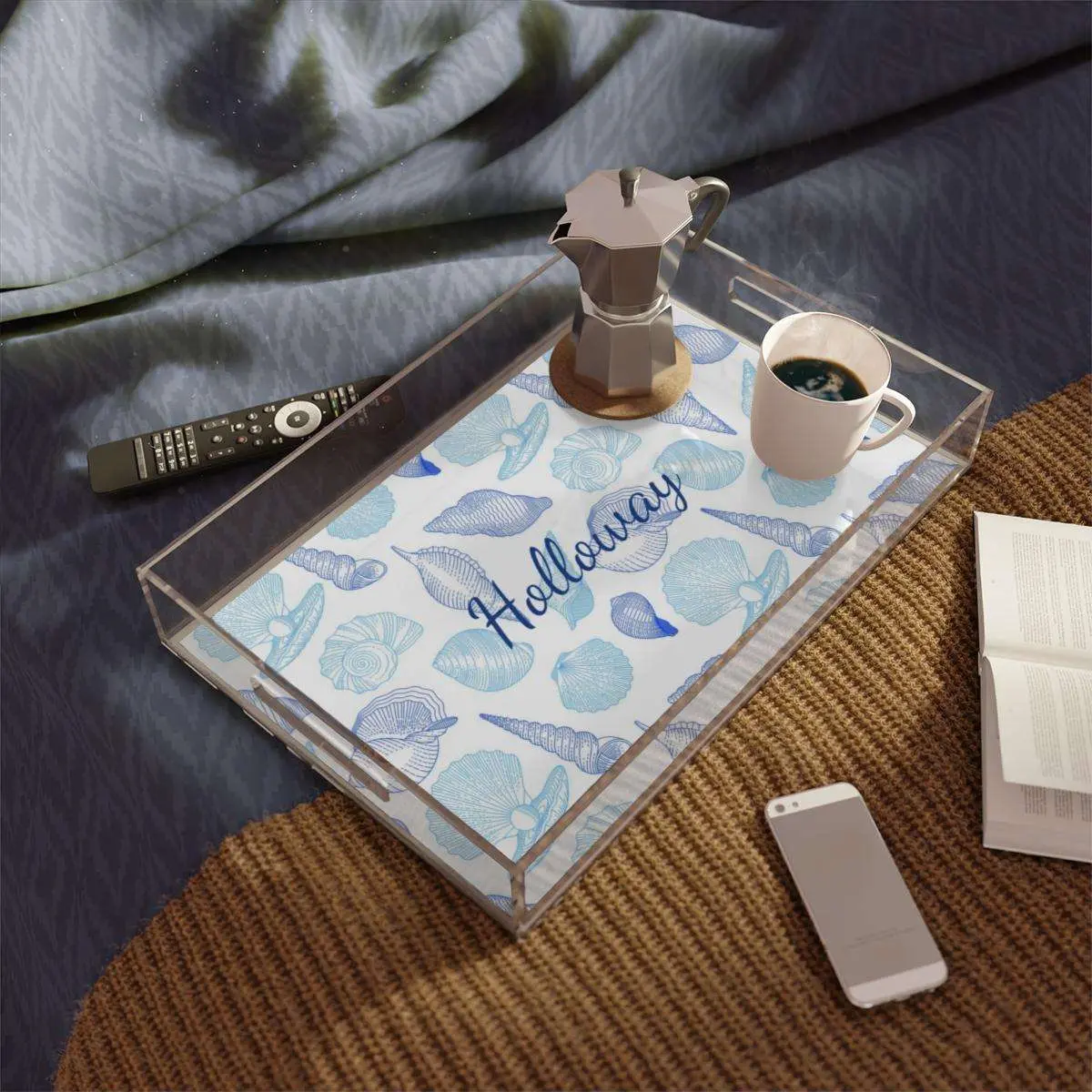Personalized Seashells Bar Serving Trays