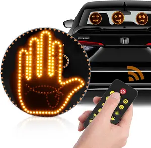 Car Finger Gesture LED Light with Remote | 14 Modes Amber Warning Sign | Road Safety Essential for Drivers | TikTok Commute Hack