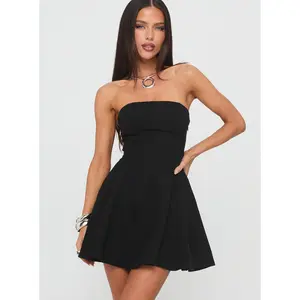 Zavira Strapless Playsuit Black