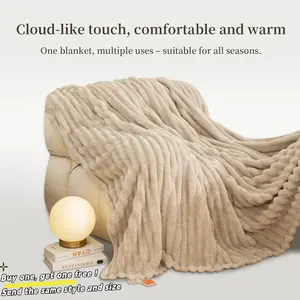 1 piece blanket roll/sofa throw, suitable for all seasons, thickened plush fabric, ideal for mid-day naps and office warmth, soft and skin-friendly, available in multiple colors