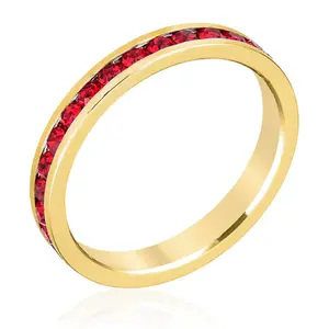 Stylish Stackables Ruby Red Gold Ring