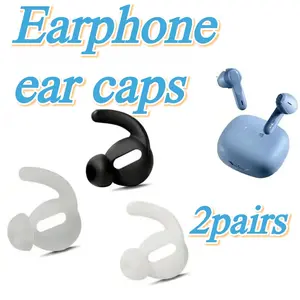 2 Pairs of Soft Earphone Earbuds with Ear Wings and Hooks—Sports Ear Hooks for Bluetooth Headphones, Anti-Slip Earbuds, In-Ear Sports Earbuds, Anti-Slip Shark Fin Ear Covers