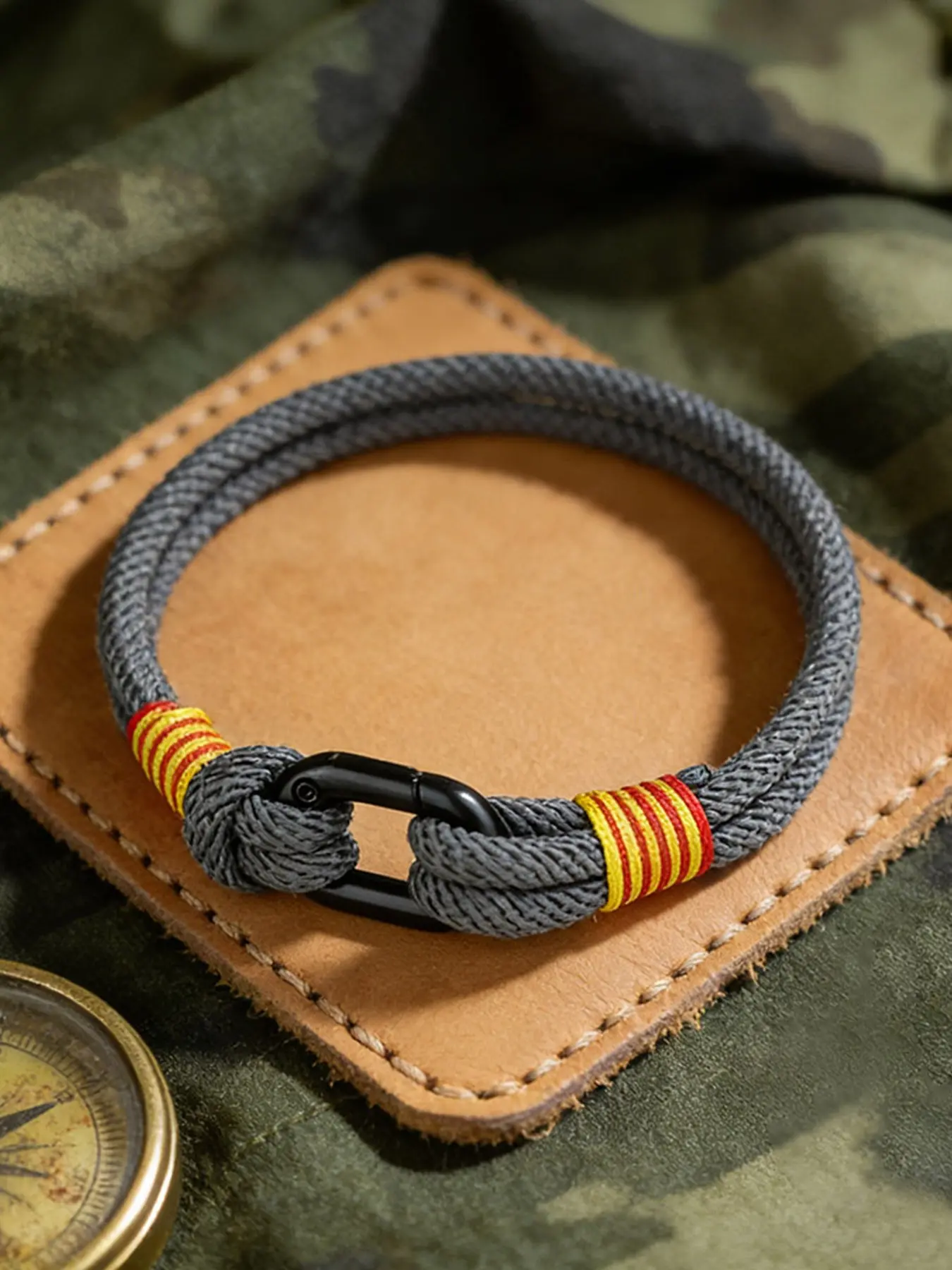 Men's Survival Bracelet Style Twisted Rope, Nylon Braided Nautical Adventure Jewelry Gift, Durable Outdoor Accessory Adjustable Bracelet