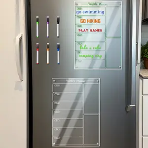 Magnetic Refrigerator Whiteboard, Erasable Weekly Planner, Home Schedule Manager, Wall Planner, Includes 6 Magnetic Dry-Erase Pens
