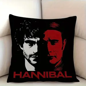 1pc Hannibal Themed Pillowcase, Zipper Closure, Machine Washable Polyester, for Living Room or Bedroom Decor, Bedroom Decor |   Zippered Pillowcase, Decorative Pillowcase