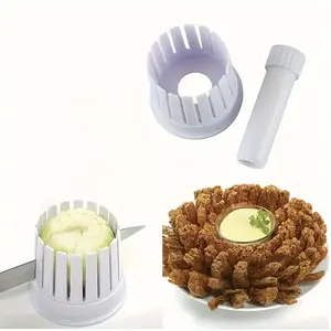 1 Set Home Onion Slicer, Onion Blossom Maker - All-in-One Blooming Set W Core Cutter & Knife Guide - Make Restaurant Style Fried Onion Blossoms At Home- Durable, Reusable, Kitchen Gadget, Vegetable Cutter Tool, Fried Onion Appetizer