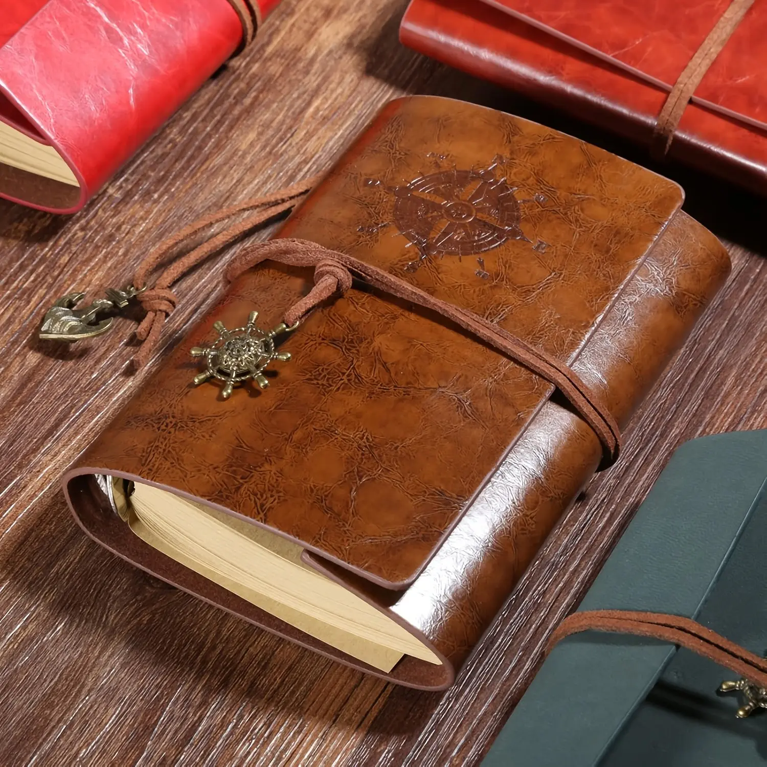 Vintage A6 Notebook with Box, 5x7 Inch PU Leather Journal, Journals For Writing, Weekly To Do List Notepad, 160 Blank Pages, Durable Paper, Ideal for Study Work Business, Back-To-School Gift