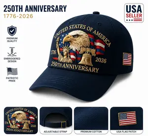 Commemorative Baseball Cap - Men's 250th Anniversary United States of America (1776-2026) - All-Season Comfort for 4th of July, Hand Washable or Dry Clean - Ideal Gift for History Buffs & American Pride