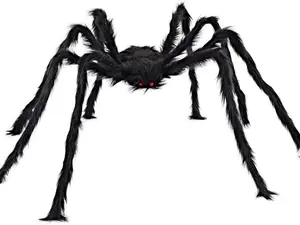 5-Foot Giant Hairy Spider Halloween Yard Decoration – Scary Black Spider Prop for Outdoor Parties and Decor Ornaments