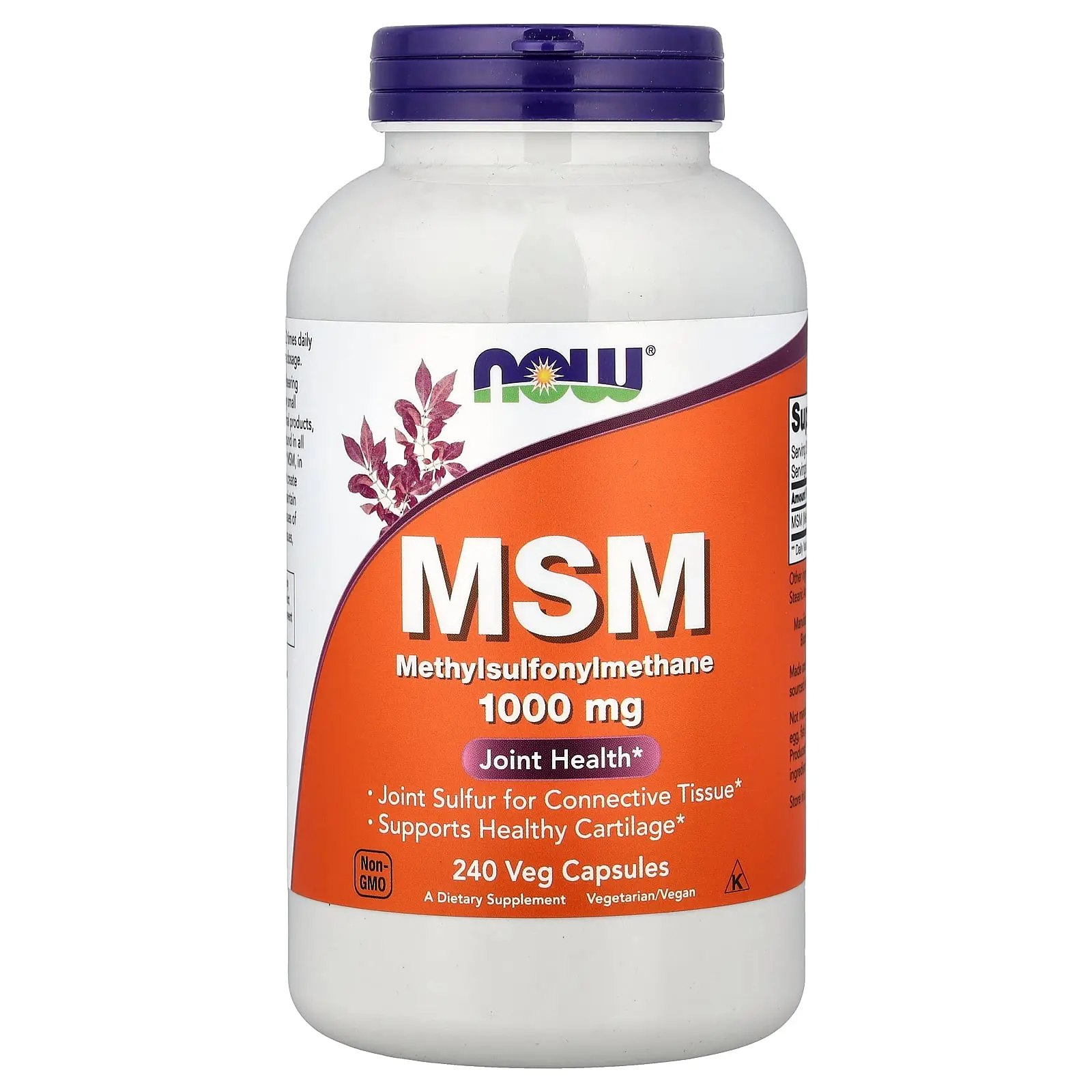 NOW Foods MSM, 1,000 mg, 240 Veg Capsules