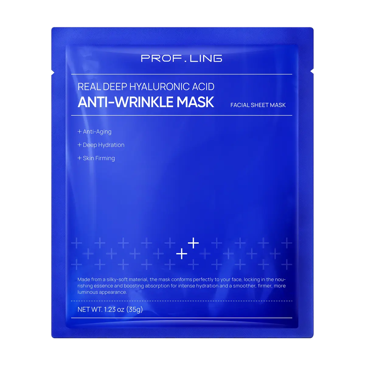 PROF.LING REAL Deep Hyaluronic Acid Anti-Wrinkle Mask – Multi-Zone Micro-Pressure Lifting Mask for Eyes, Cheeks & Jawline – SMAS Technology with Supro-Energy Complex & Cyto HA – 1 Sheet Deep Hydration Skin Firming
