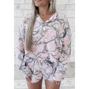 Pink Camo Waffle Knit Set