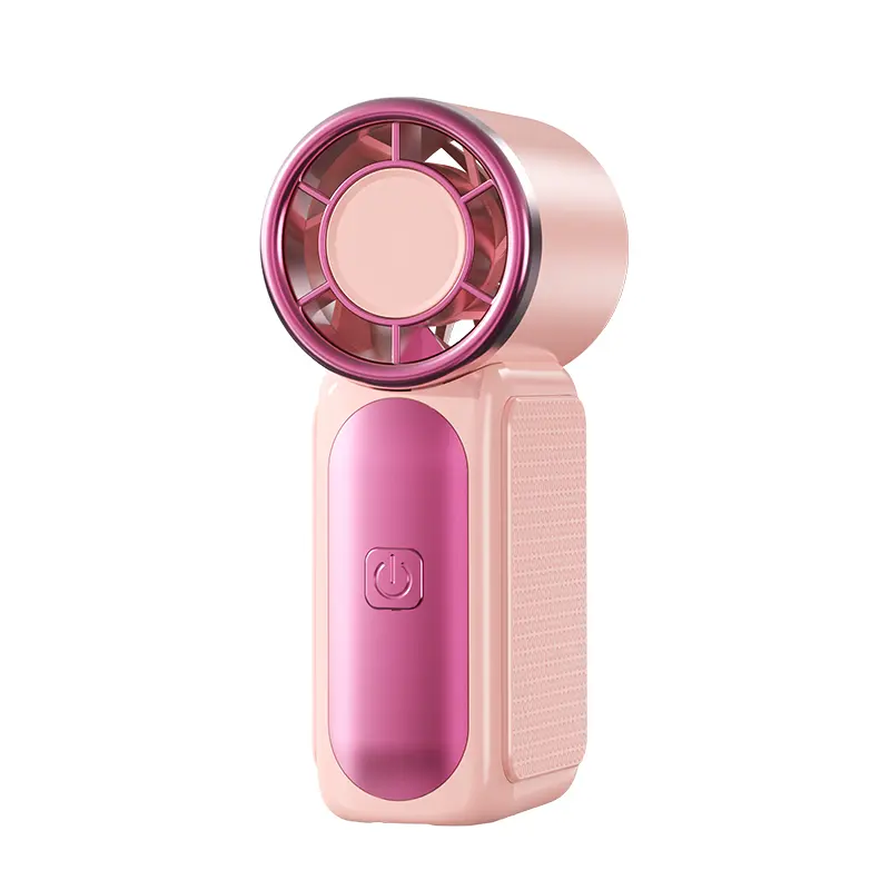 Gaiatop Mini Portable Fan, Small and Powerful, Cute Design 3 Speed Personal Handheld fan and Desktop with Base, Lightweight USB Rechargeable for Travel Lash Makeup Girl Women Summer Gift Pink